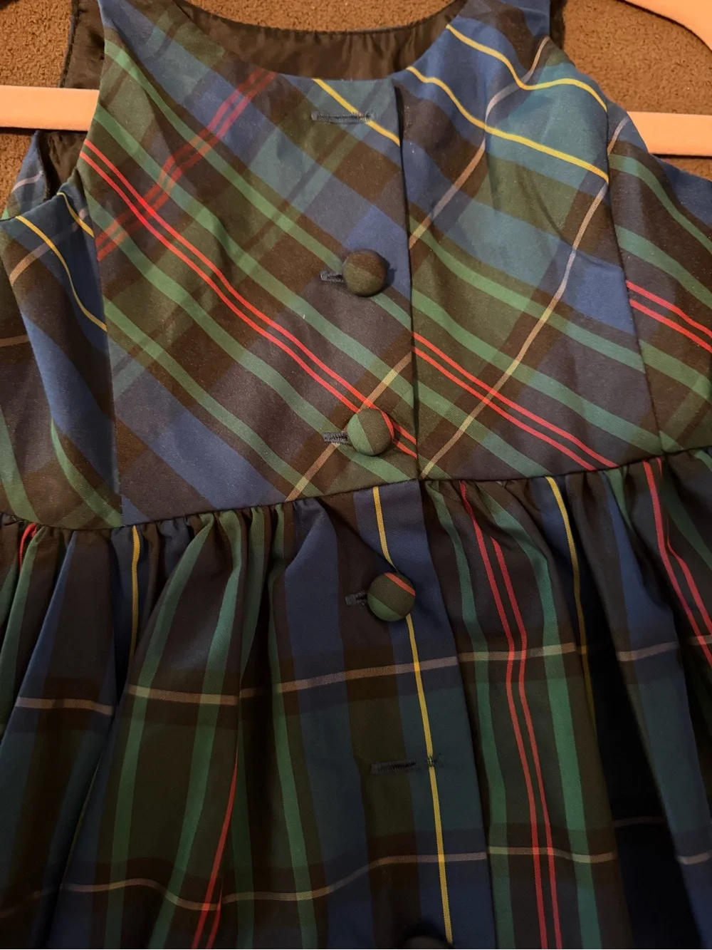 Polo by Ralph Lauren Blue and Green Plaid Holiday Dress